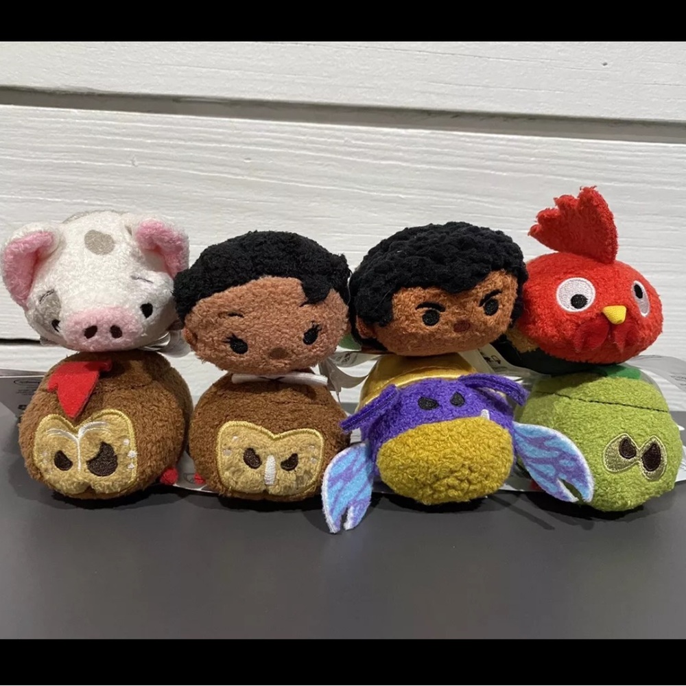 Disney Store Moana Tsum Tsum Mini Plush 3.5" Set Of 8 RARE & NEW WITH TAGS